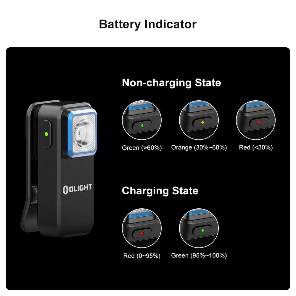 Olight Oclip | rechargeable EDC clip light | 300 lm - Black