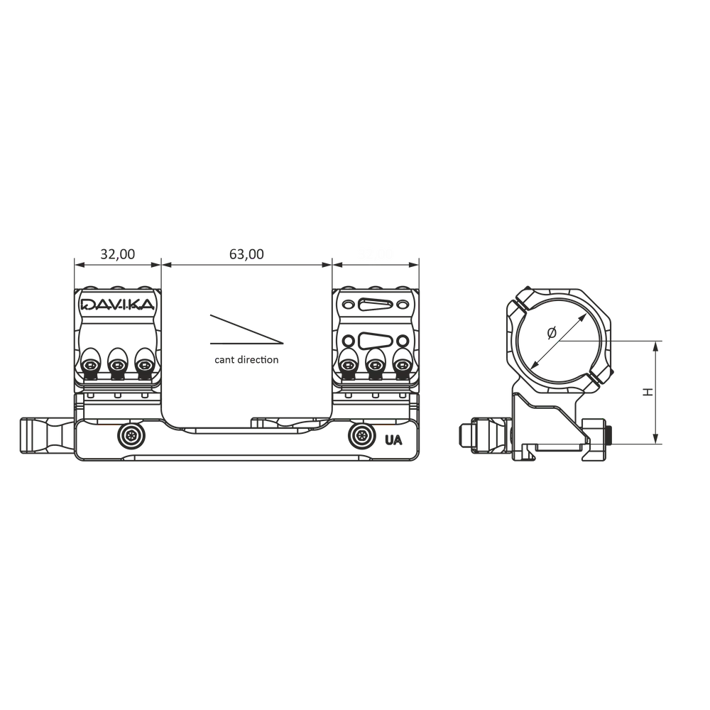 34 mm scope mount | Picatinny QD Ergo base