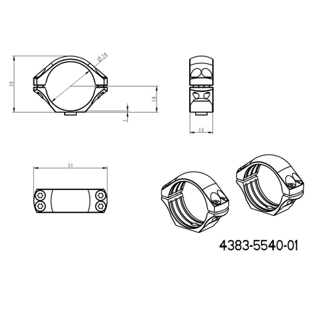 34mm scope rings | long Picatinny QD Ergo base JK-N